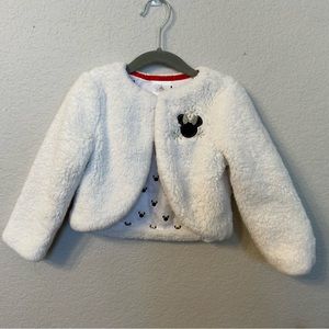 Minnie Mouse Holiday Faux Fur Jacket Princess size 3